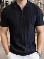 Ribbed Half-Zip Polo