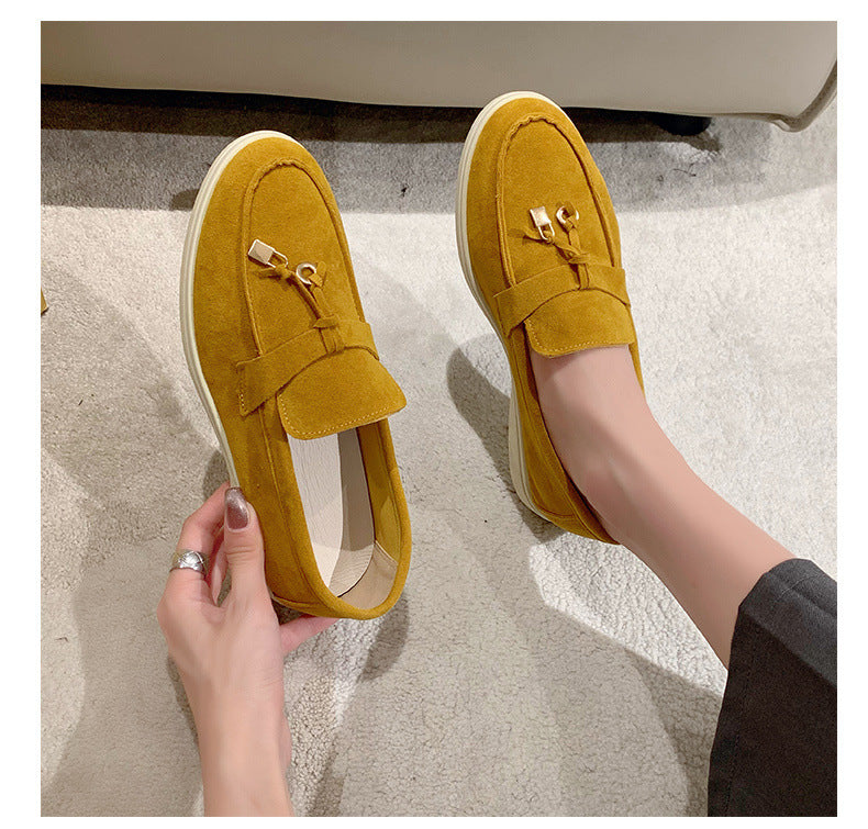 Charm-Tassel Suede Loafers — detail