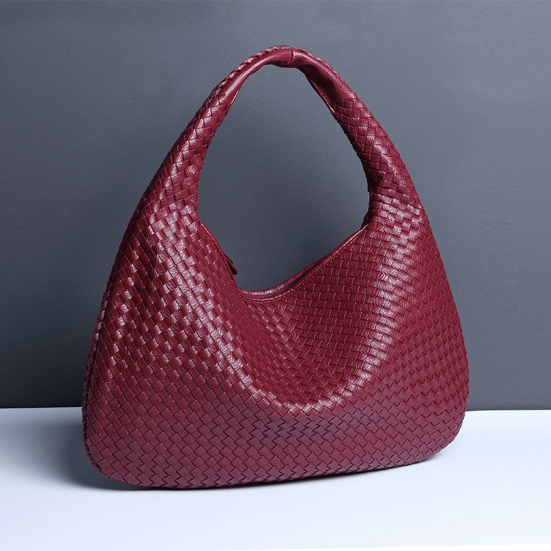 Woven Crescent Hobo Bag