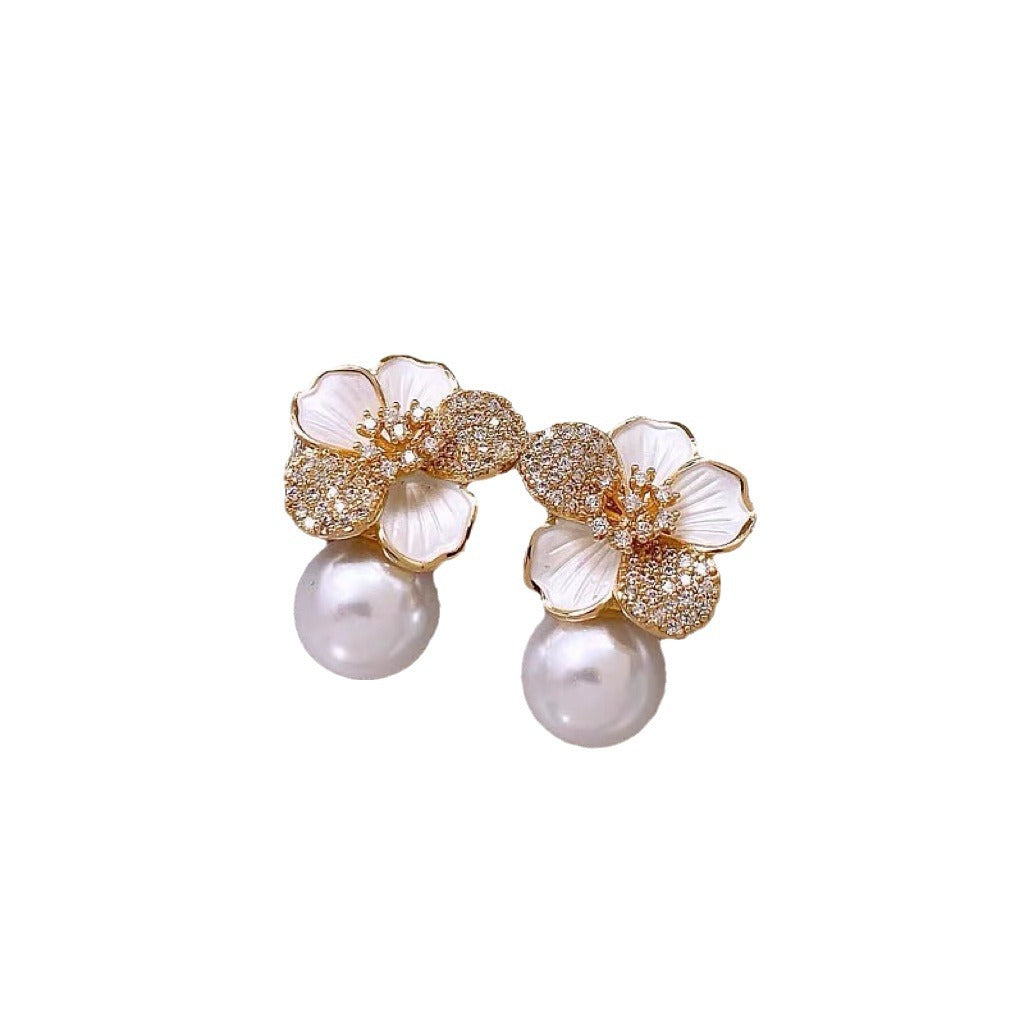 Floral Faux-Pearl Earrings