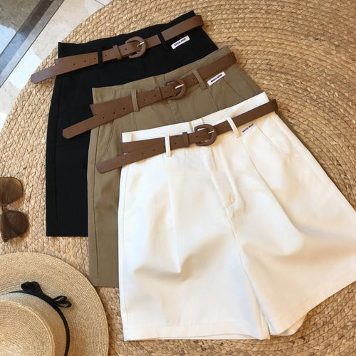 Belted Wide-Leg Shorts