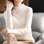 Half-neck knitted sweater, loose-fitting top