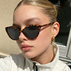 Classic Cat-Eye Sunglasses in Tortoise/Gray — on model