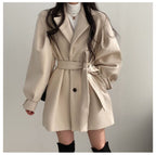 Belted Swing Coat — detail
