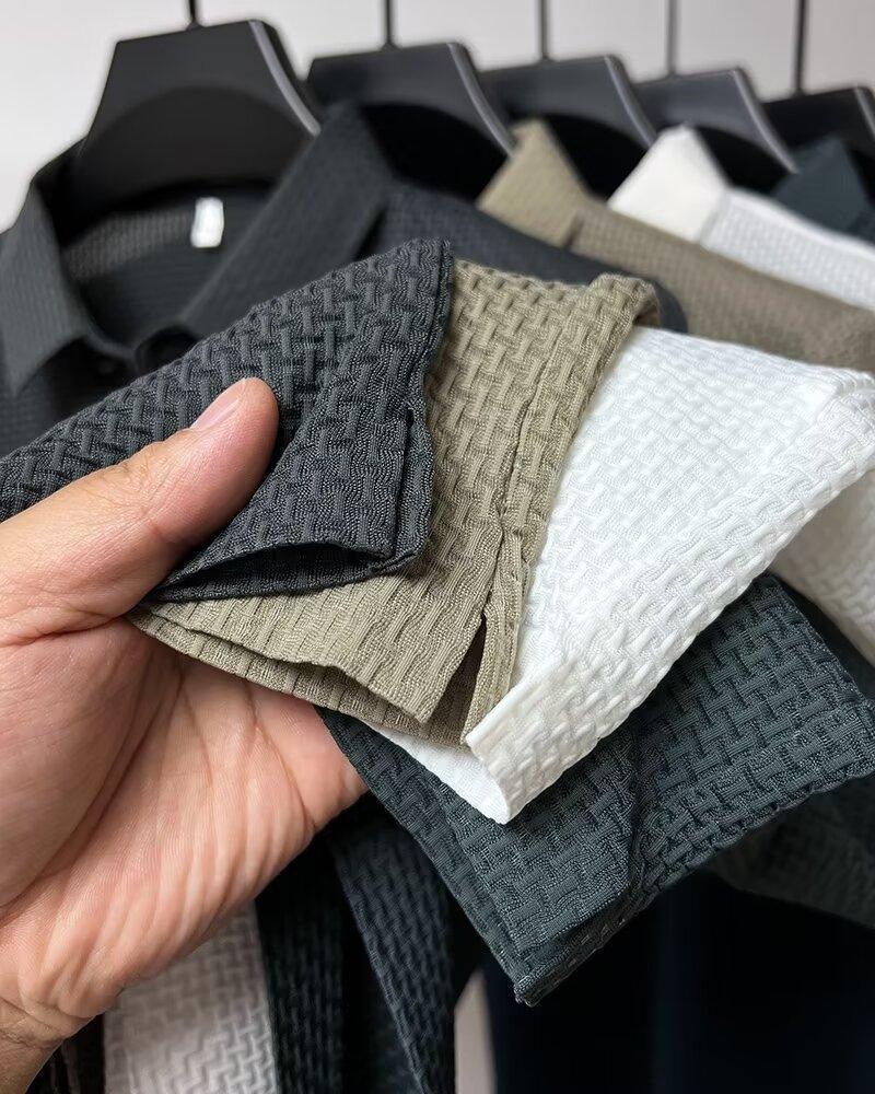 Waffle-Knit Polo — detail
