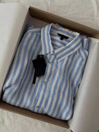 Blue Striped Linen Shirt