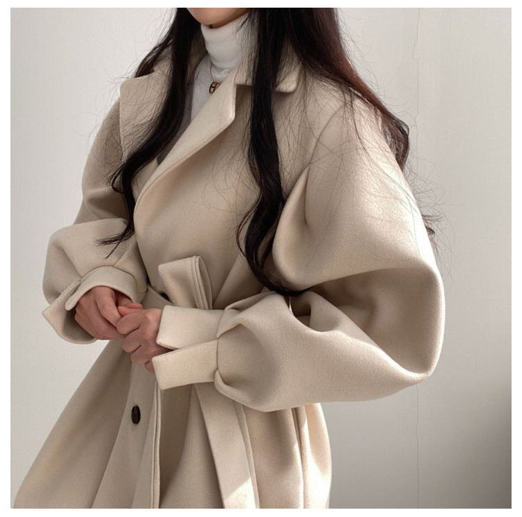 Belted Swing Coat — detail