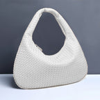 Woven Crescent Hobo Bag