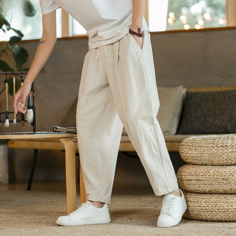 Drawstring Tapered Trousers