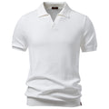 Ribbed Open-Collar Polo