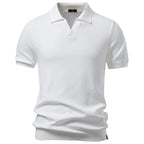 Ribbed Open-Collar Polo