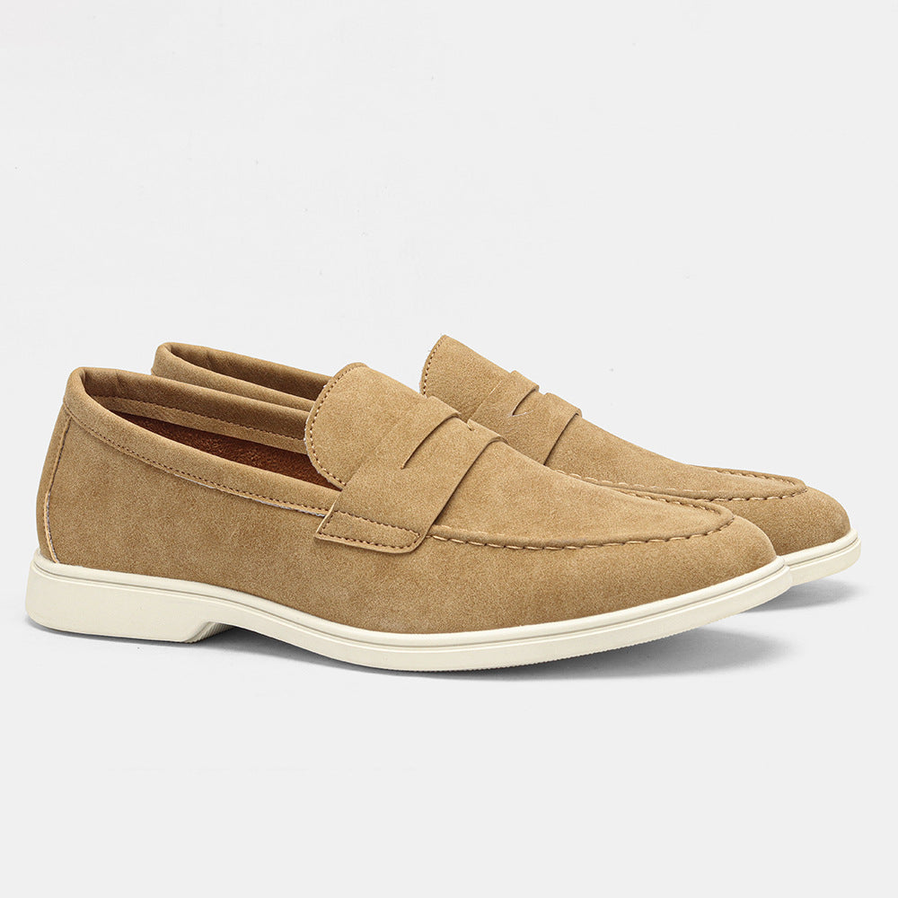 Topstitched Cream-Sole Loafers