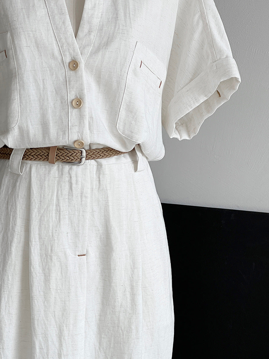 Belted Safari Maxi Dress — detail