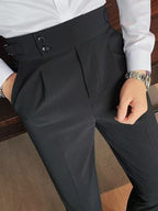 High-Rise Buckle-Waist Trousers