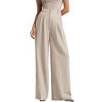 Pleated Wide-Leg Trousers