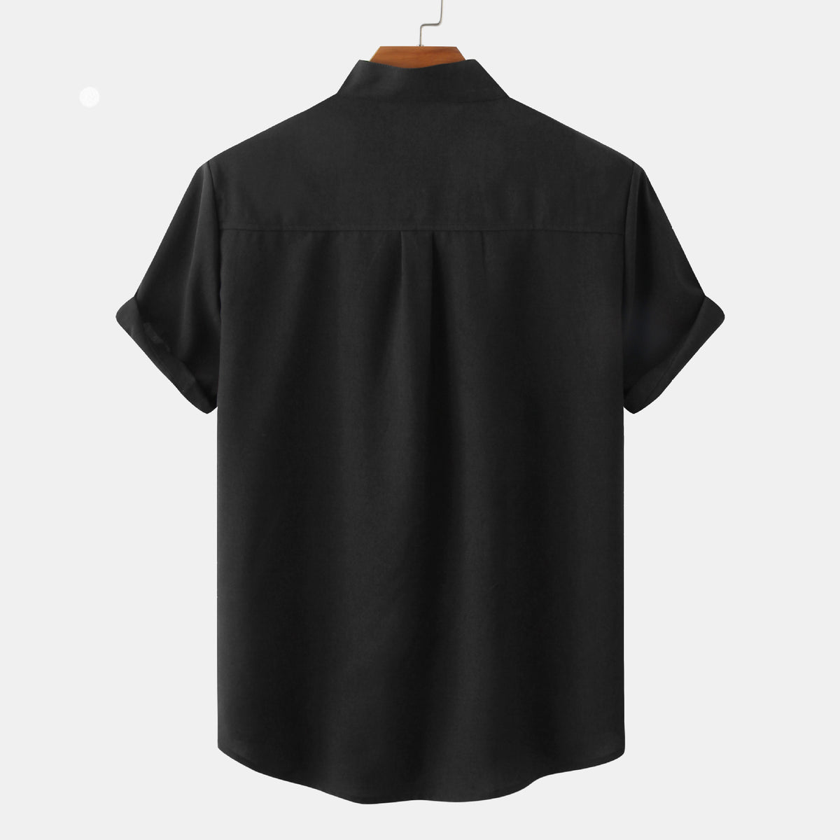 Band-Collar Pocket Shirt — detail