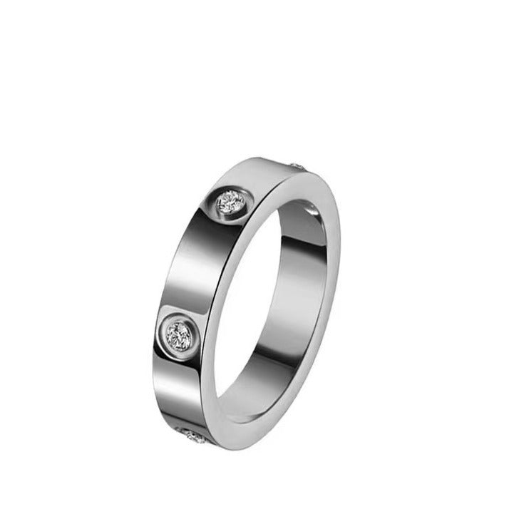 Crystal-Set Steel Ring