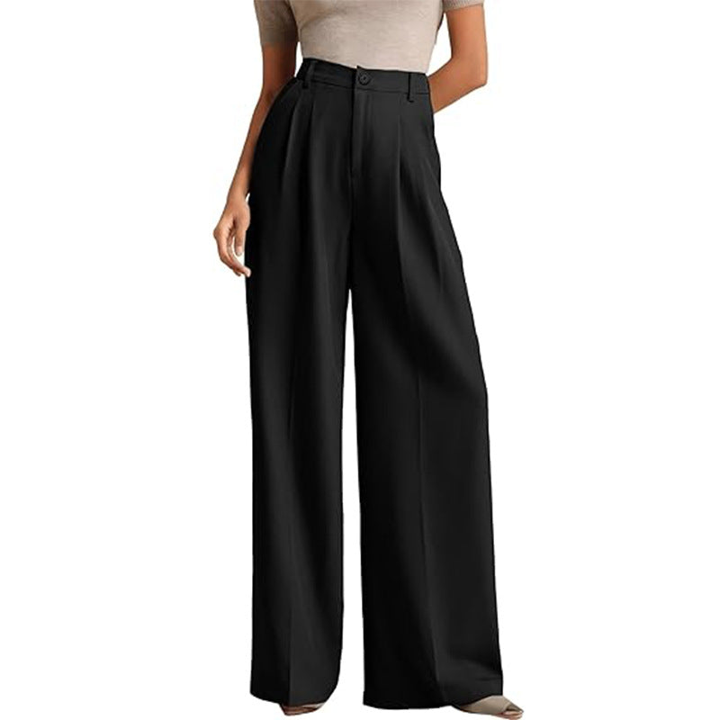 Pleated Wide-Leg Trousers