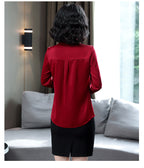 Bar-Accent Satin Blouse — back view