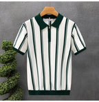 Zip Stripe Polo