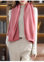 Draped Wool Shawl Cardigan — on model