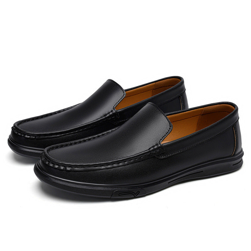 Plain-Vamp Leather Loafers