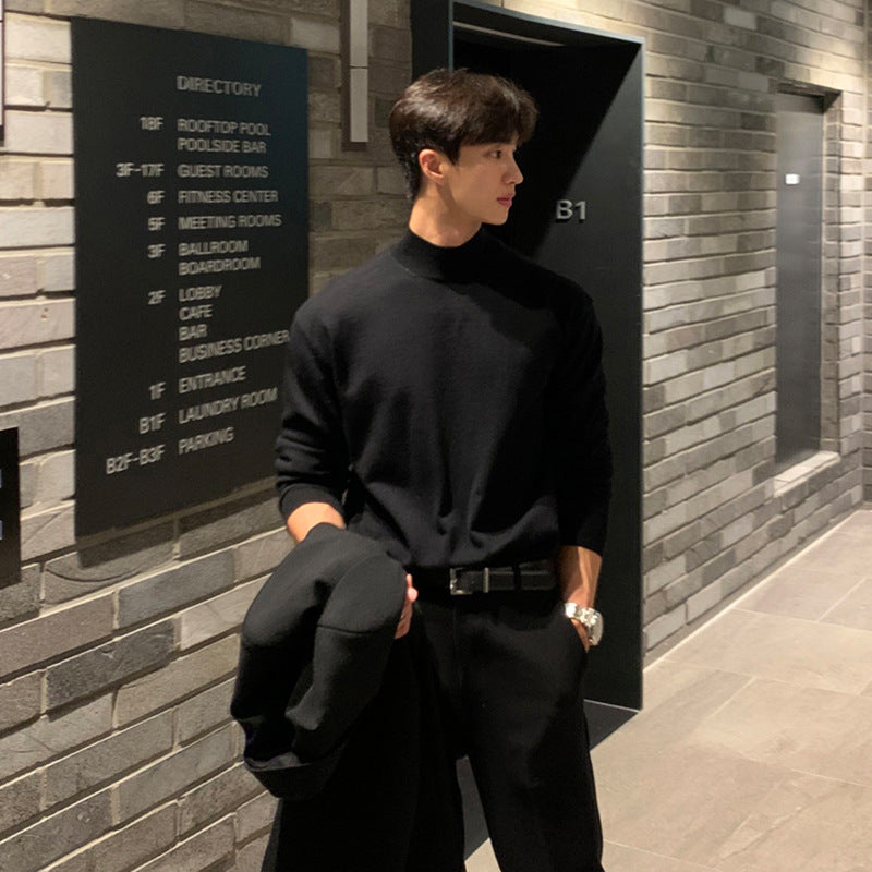 Ribbed Mock-Neck Sweater
