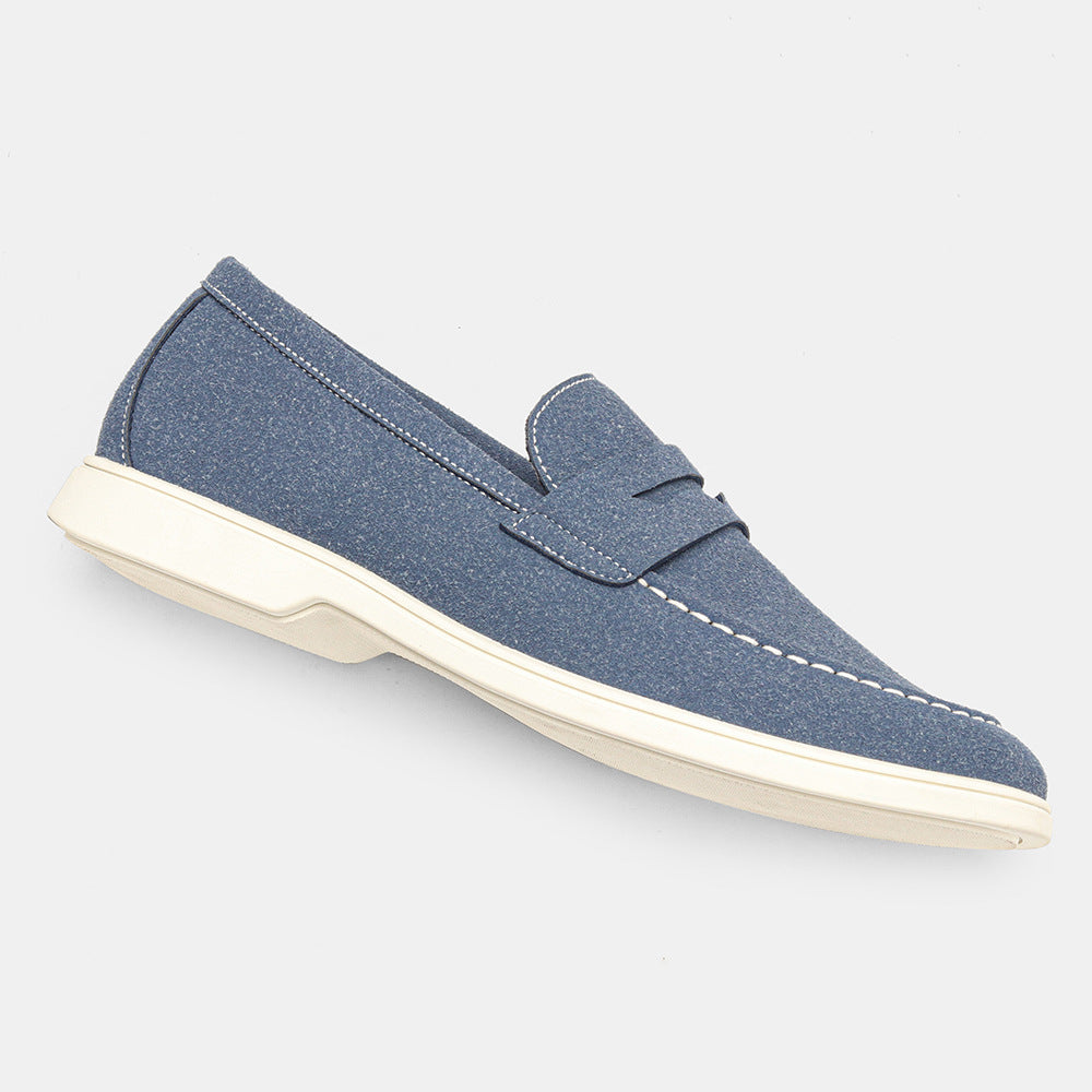 Topstitched Cream-Sole Loafers