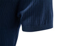 Ribbed Open-Collar Polo — detail