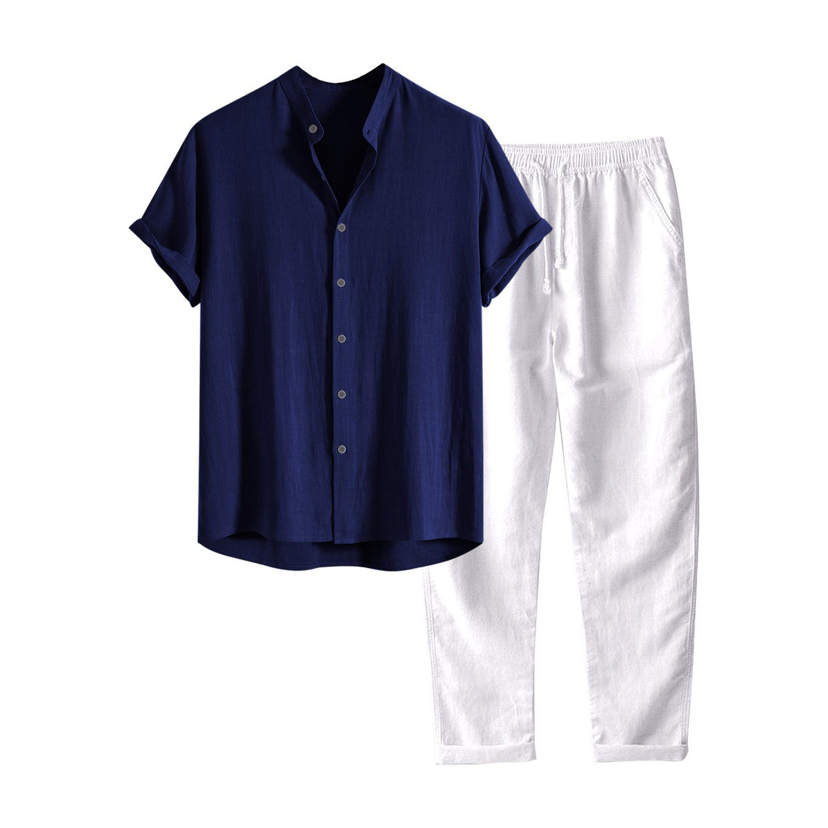 Textured Camp-Collar Set