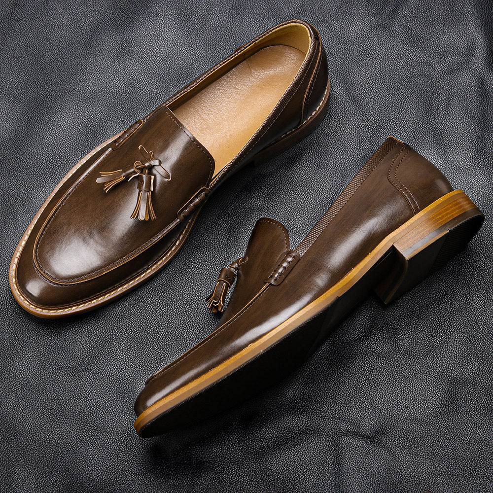 Burnished Tassel Loafers
