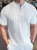 Ribbed Half-Zip Polo