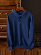 Button-Collar Polo Sweater